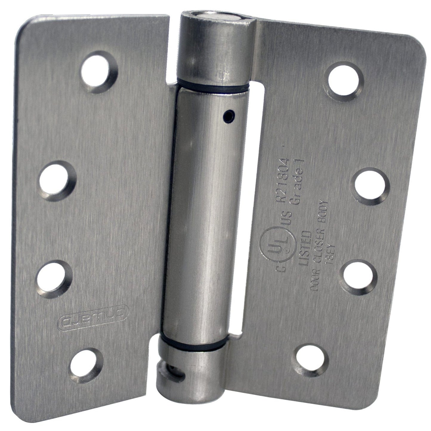 4" Full Mortise Adjustable Spring Hinge Brushed Chrome 5/8'' alt 1