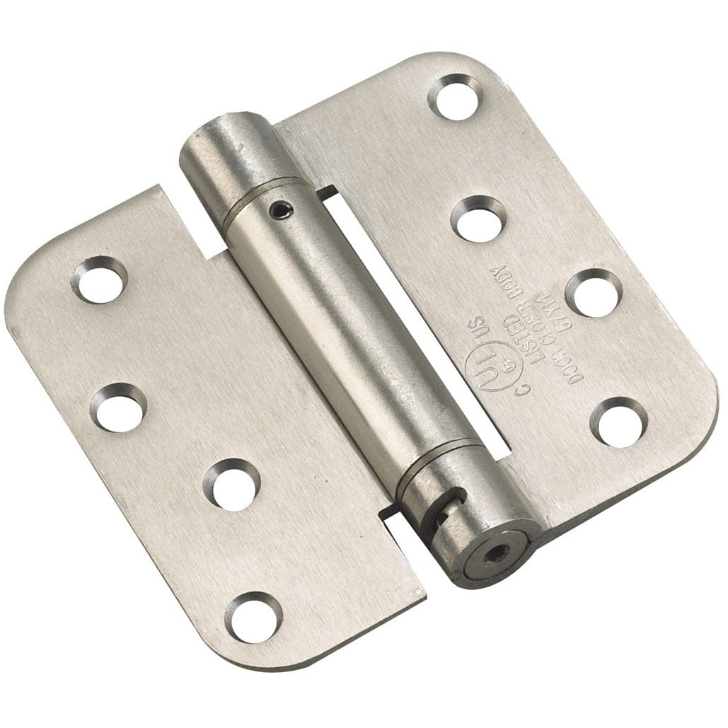 4" Full Mortise Adjustable Spring Hinge Brushed Nickel 5/8'' alt 0