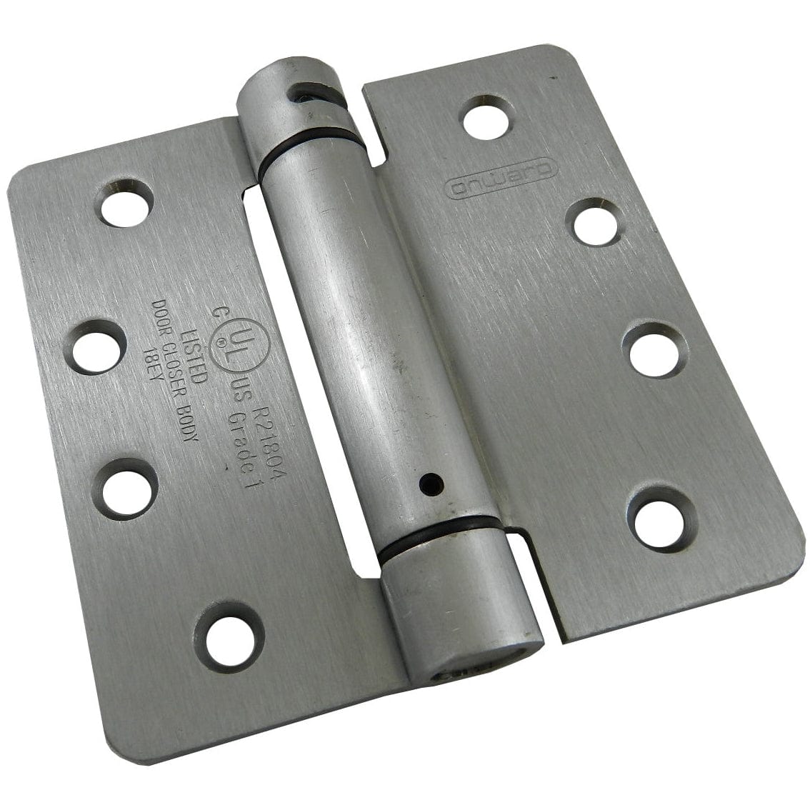 4" Full Mortise Adjustable Spring Hinge Brushed Chrome 1/4" alt 0