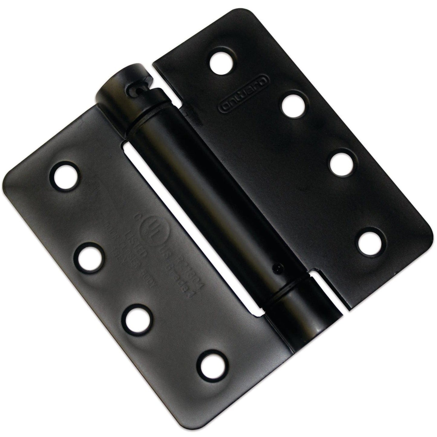 4" Full Mortise Adjustable Spring Hinge Flat Black 1/4" Radi alt 0