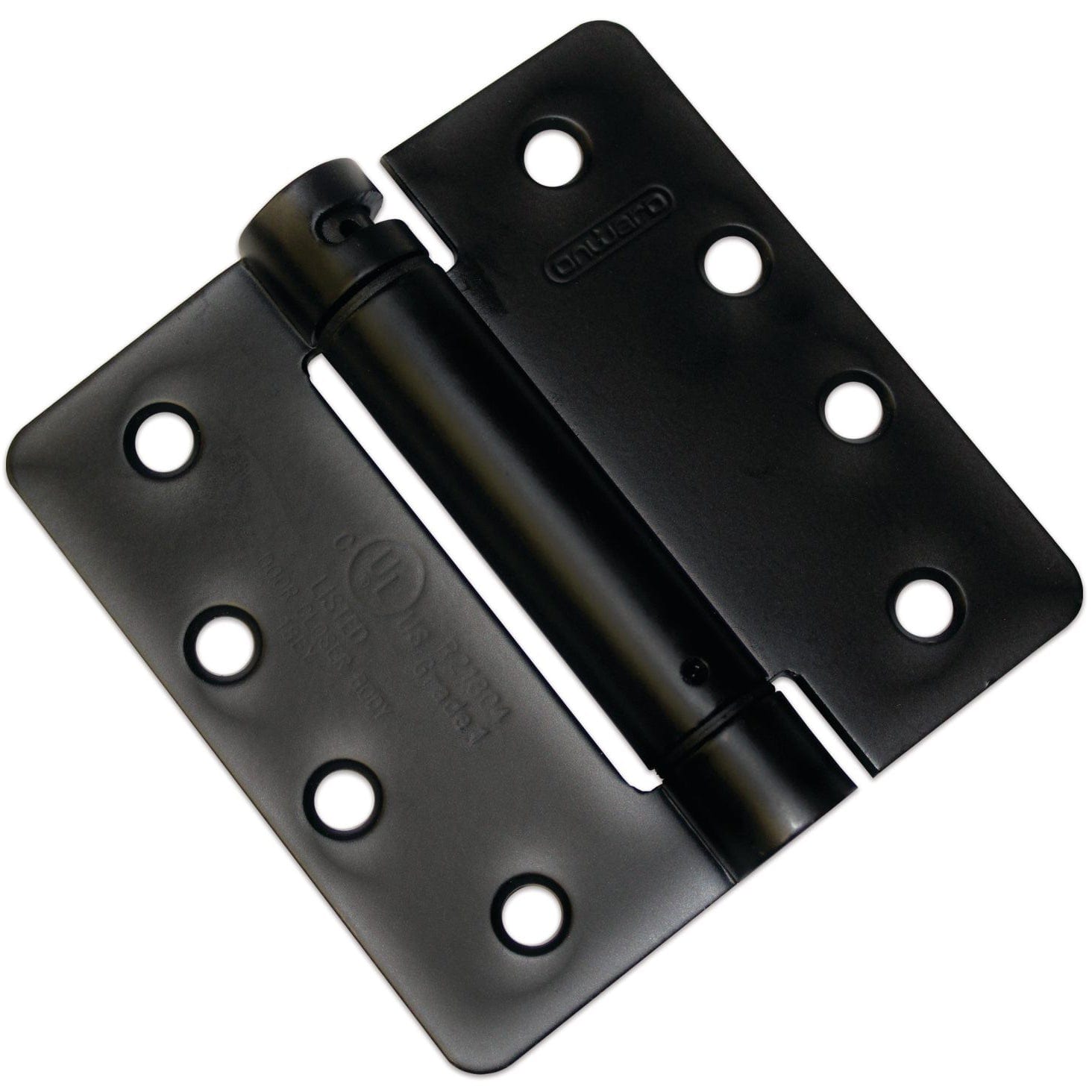 4" Full Mortise Adjustable Spring Hinge Flat Black 1/4" Radi alt 0