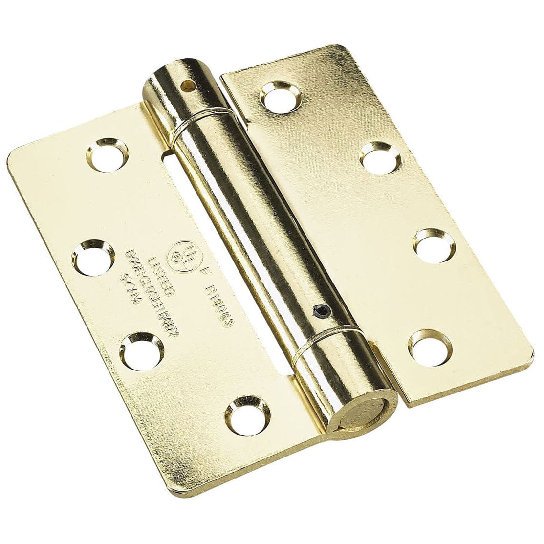 4-1/2" Full Mortise Adjustable Spring Hinge Brass 1/4" Radiu alt 0