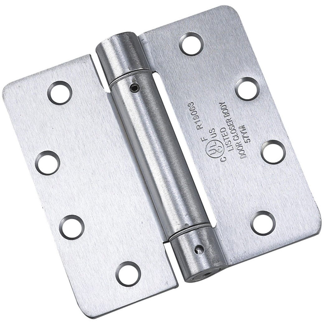 4-1/2" Full Mortise Adjustable Spring Hinge Brushed Chrome 1 alt 0