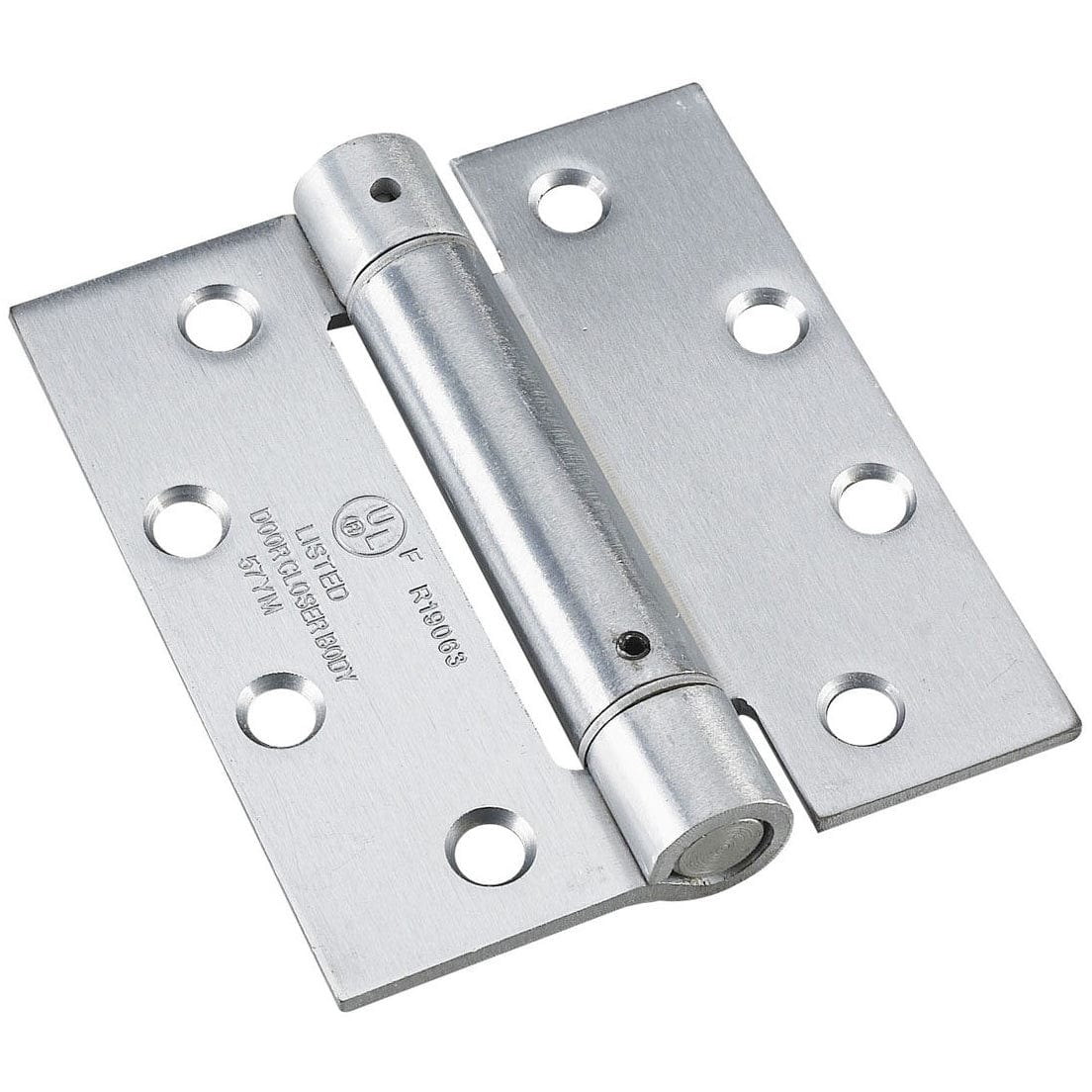 4-1/2" Full Mortise Adjustable Spring Hinge Brushed Chrome S alt 0