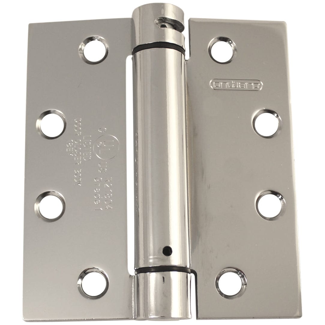 4-1/2" Full Mortise Adjustable Spring Hinge Chrome Square Co alt 0