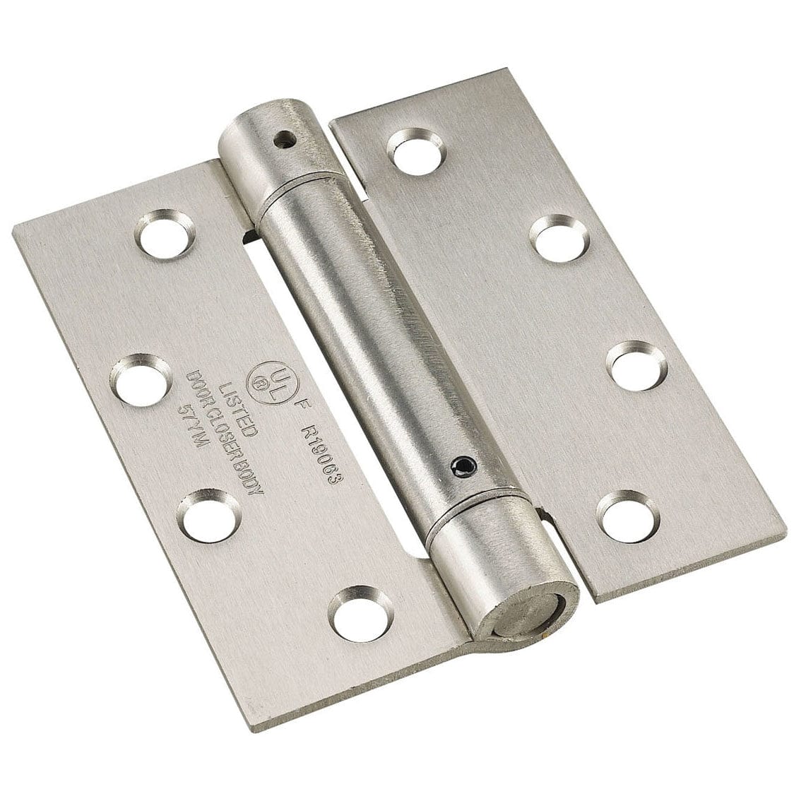 4-1/2" Full Mortise Adjustable Spring Hinge Brushed Nickel S alt 0