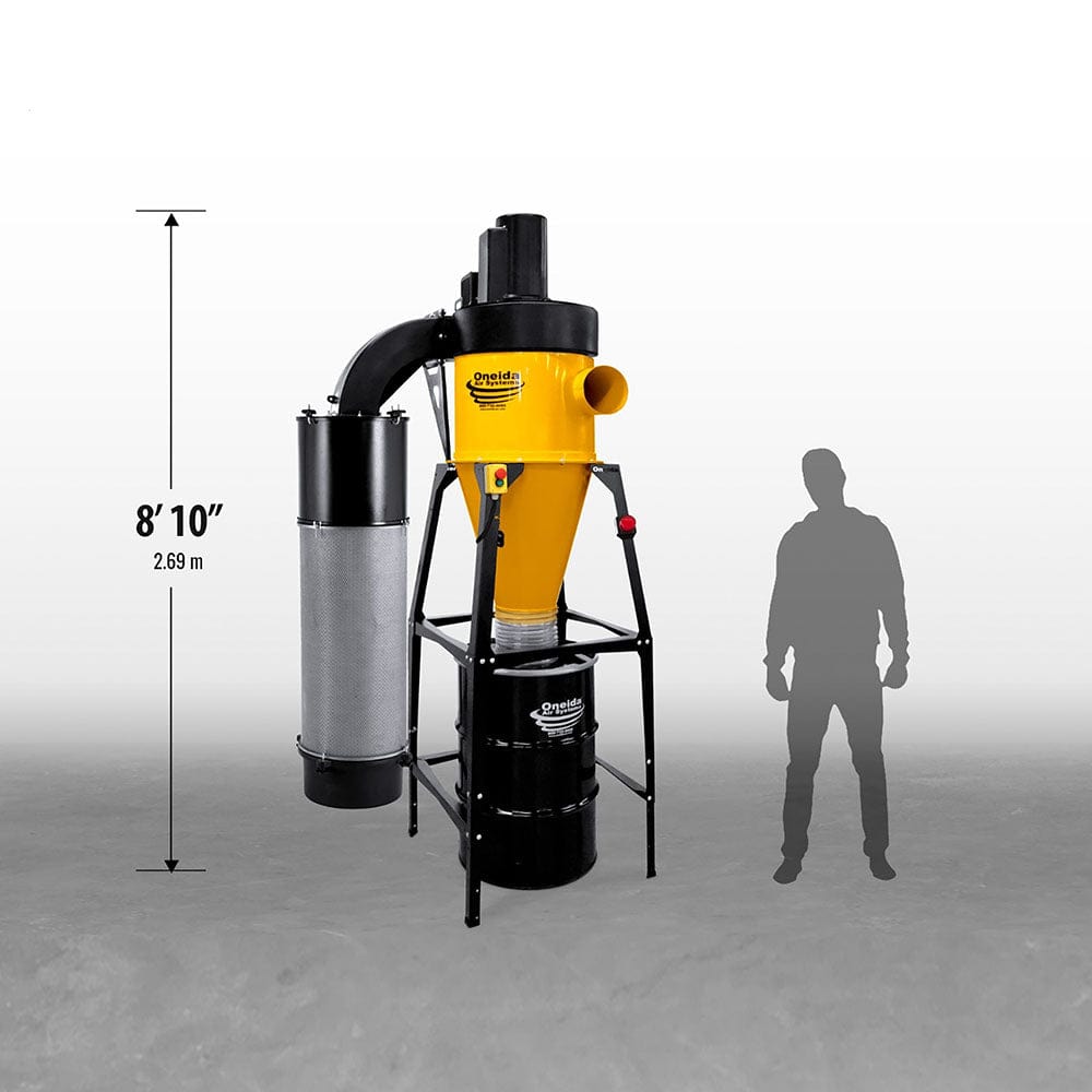 5HP Dust Gorilla Pro with SMART Boost, 55 Gallon Drum, and Wall Mount
