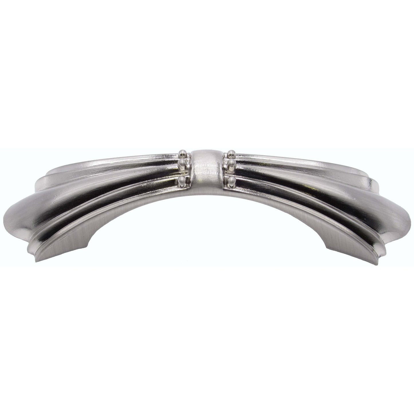 Beaded Elegance Dual Mount 3" or 3-3/4" Center Arched Pull Satin Nickel alt 0