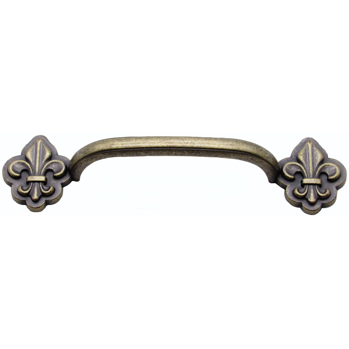 Fleur De Lis Arch Pull 3-3/4" Center Brass Oxide alt 0