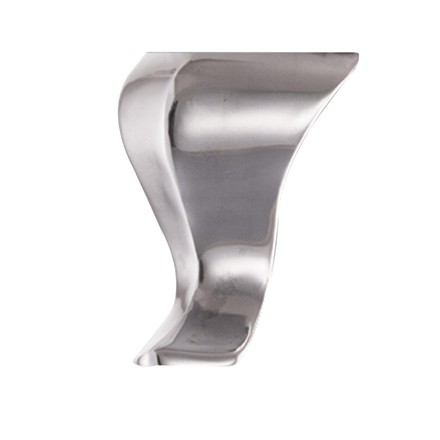4" (102 mm) Curved Furniture Leg Brushed Aluminum alt 0