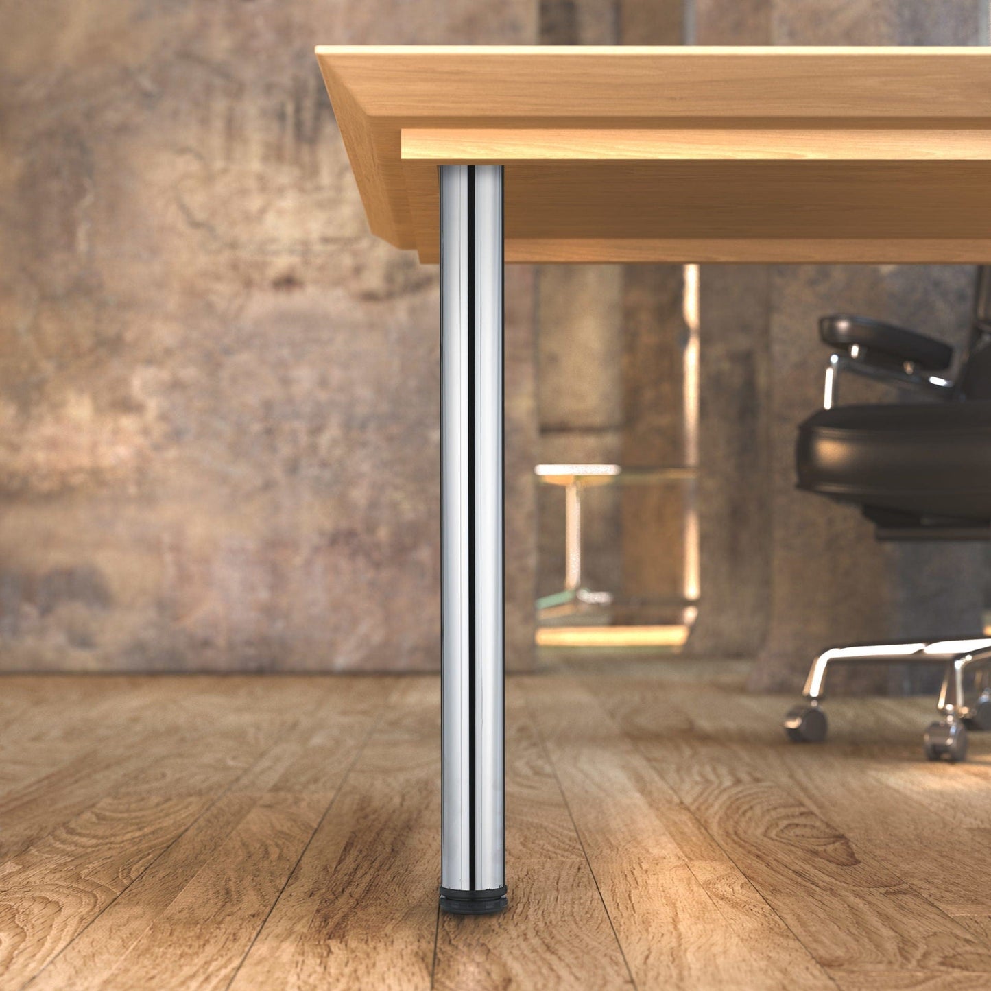 27-1/2" (700 mm) Adjustable Table Leg Chrome Pack of 4 alt 0