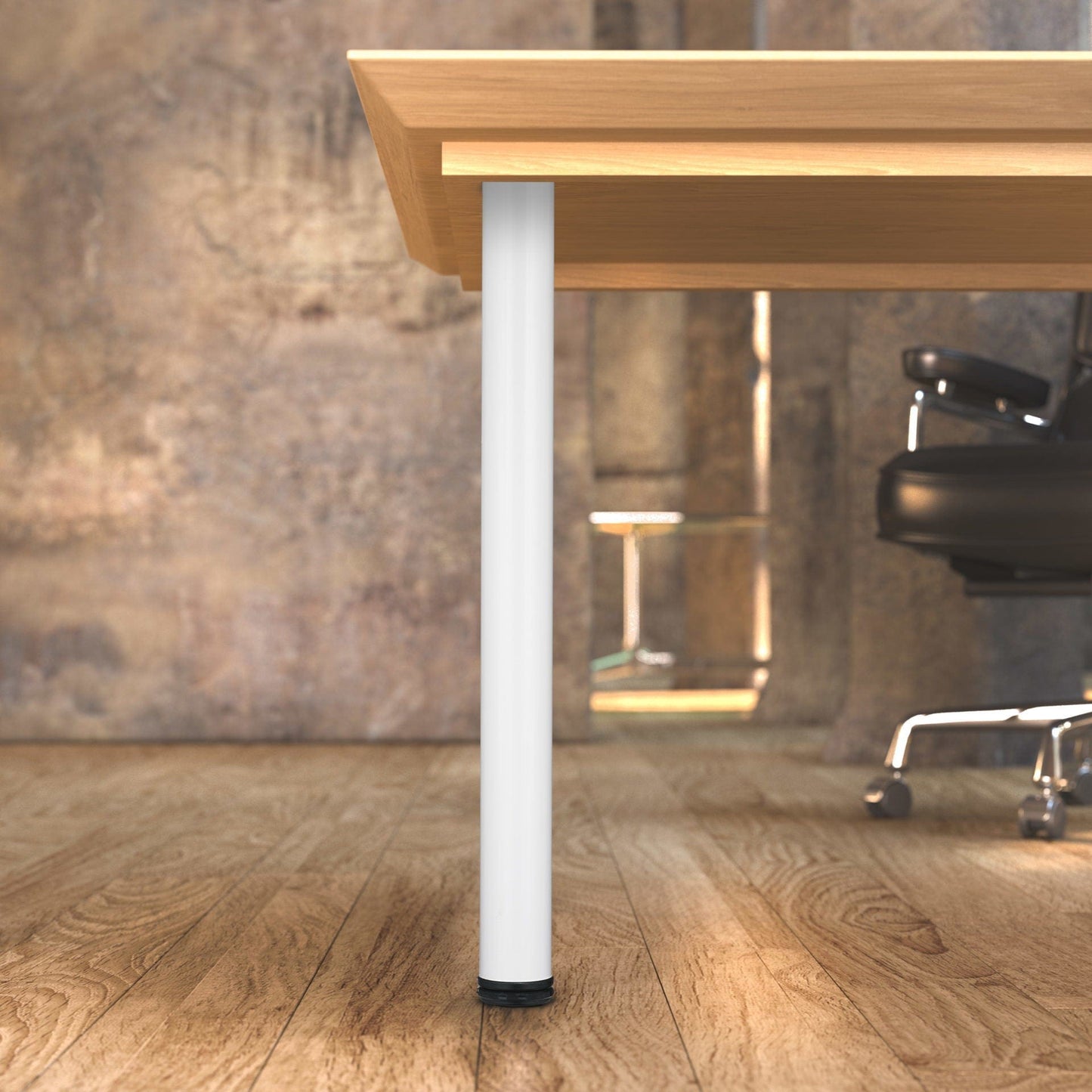 28" (710 mm) Adjustable Table Leg Brushed Nickel, 4 Pack alt 0