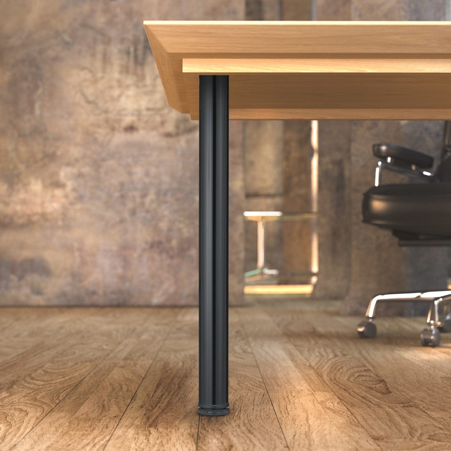 28" (710 mm) Adjustable Table Leg Black, 4 Pack alt 0