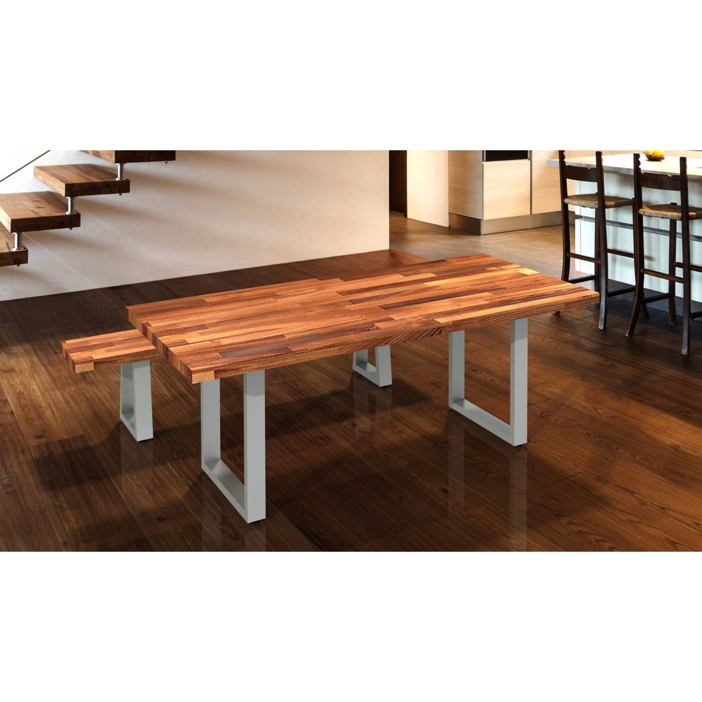 16-1/8" (410 mm) Adjustable Tapered Bench Legs Stainless Ste, 1 Pair alt 0