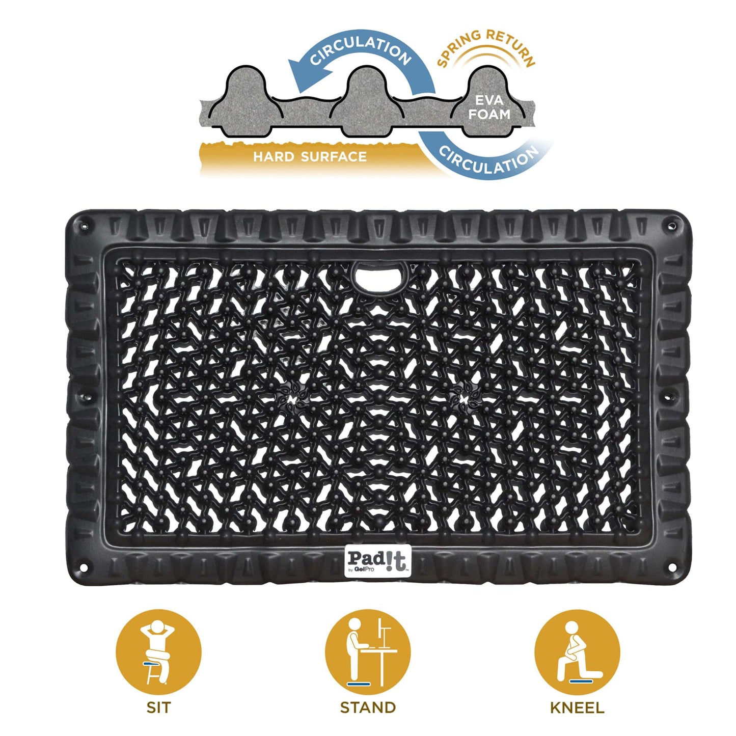 Pad-It Seat/Kneeling Cushion 11" x 18" Black alt 0
