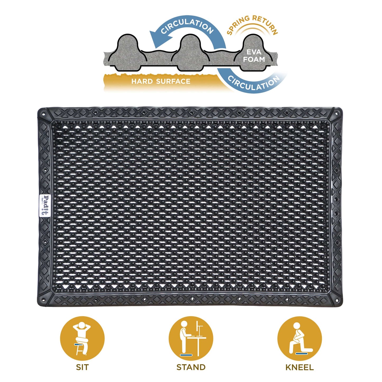 Pad-It Floor Mat 18" x 27-1/2" Black alt 0