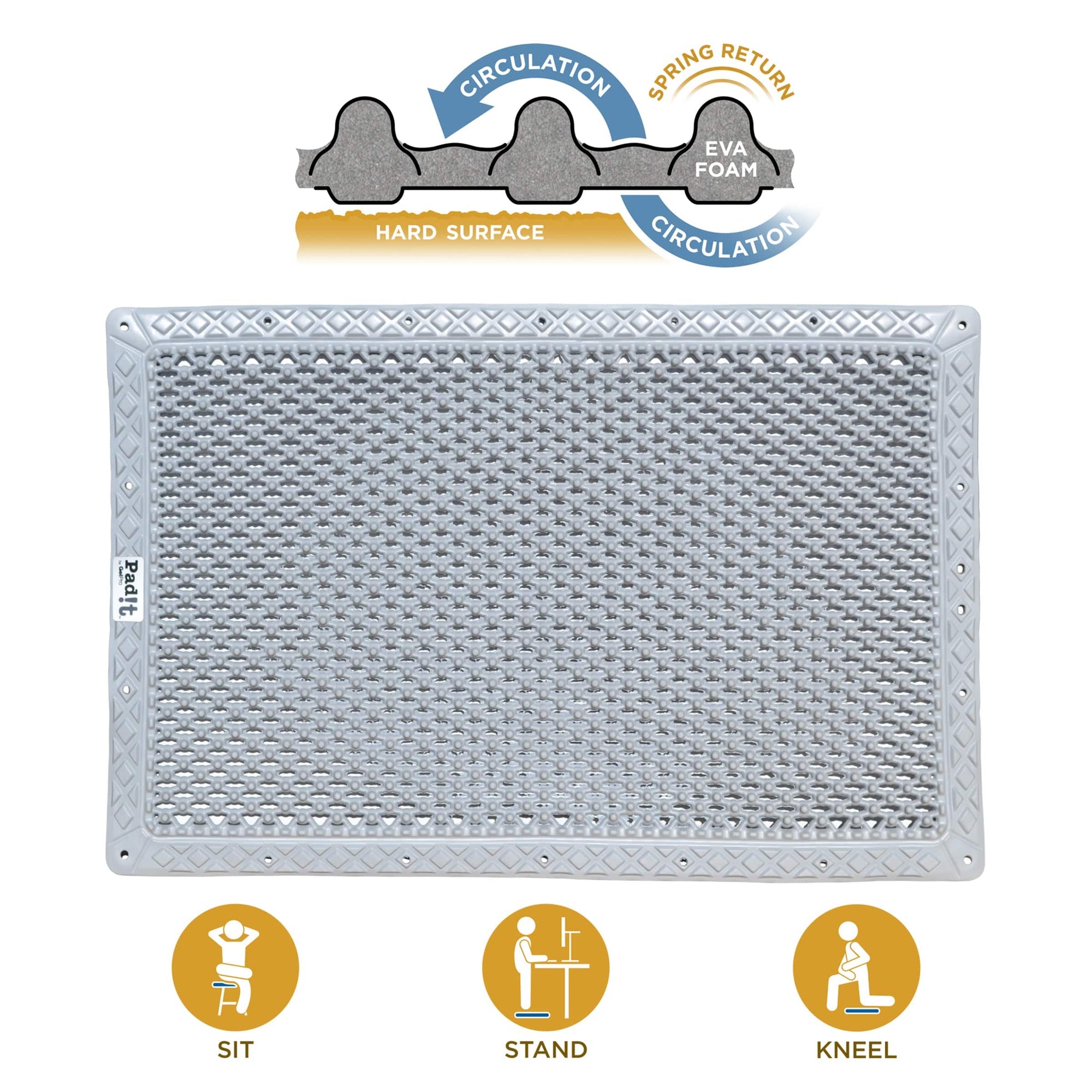 Pad-It Floor Mat 18" x 27-1/2" Gray alt 0