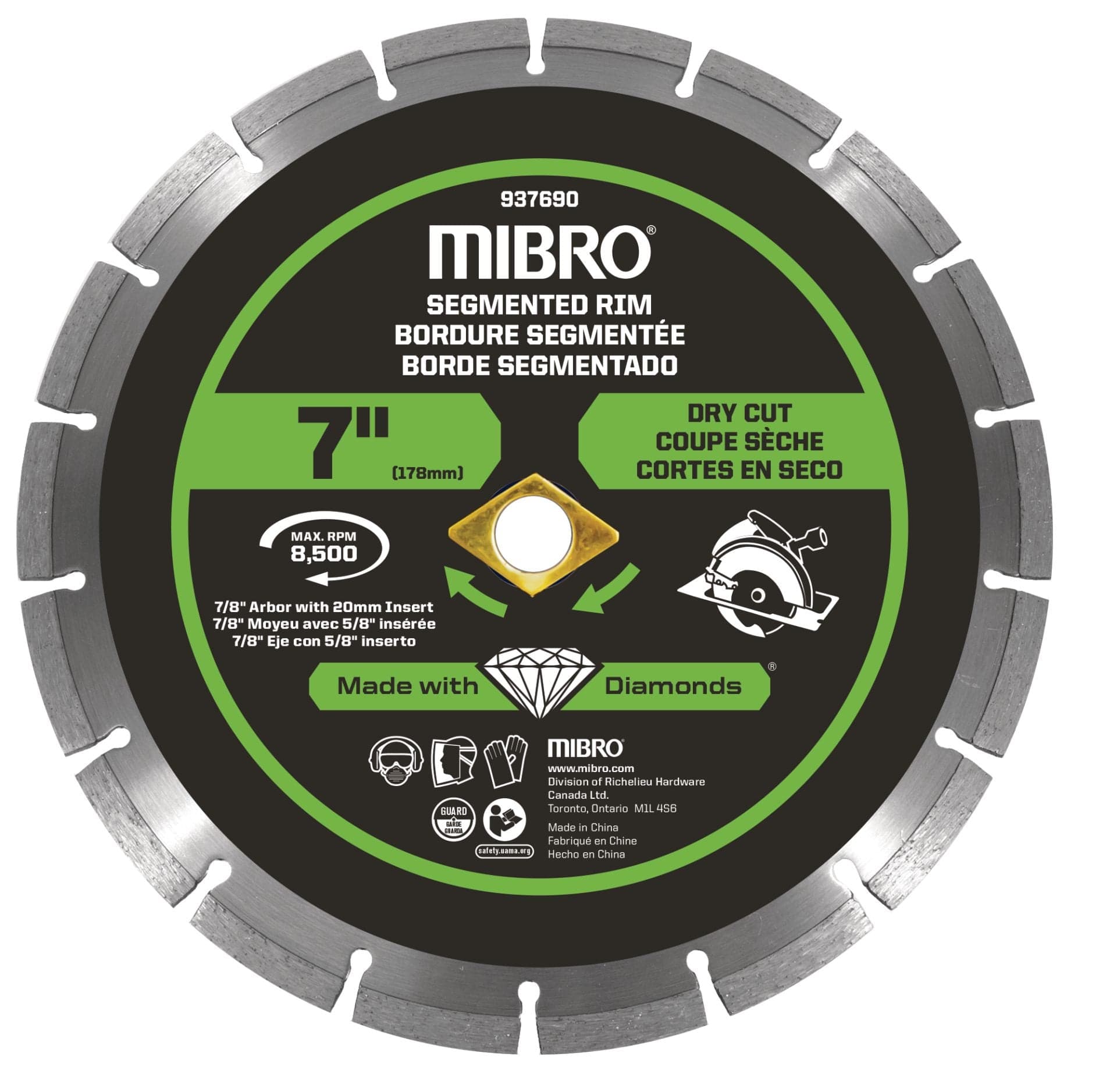 7" Segmented Rim Diamond Blade for Concrete alt 0