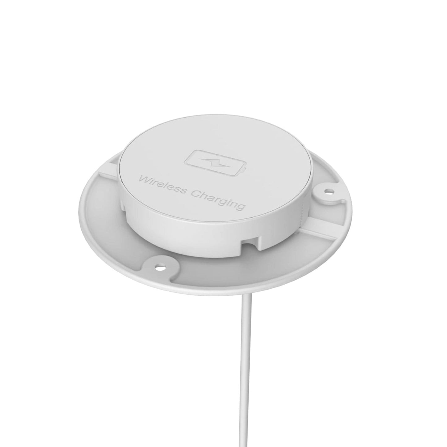 Recessed Bottom Mount Wireless QI Charger White alt 0