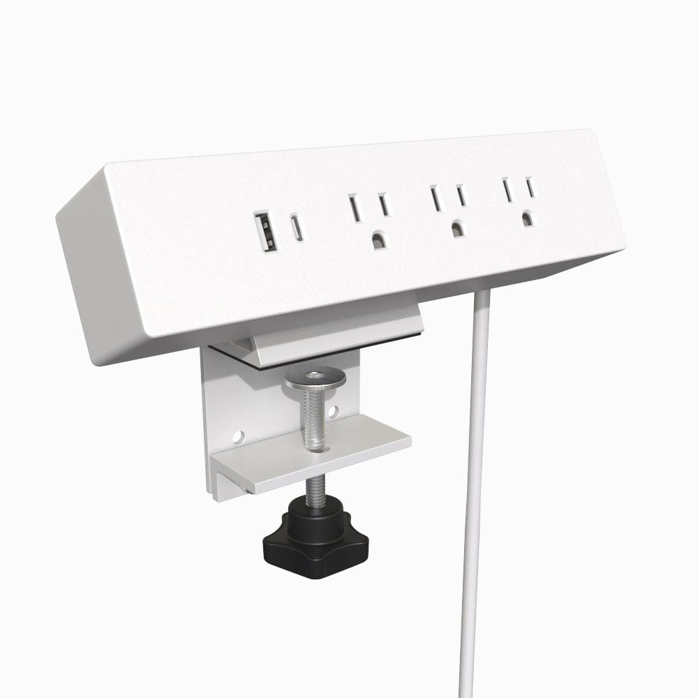 120V Clamp-On Power Bar and USB Charging Station White alt 0