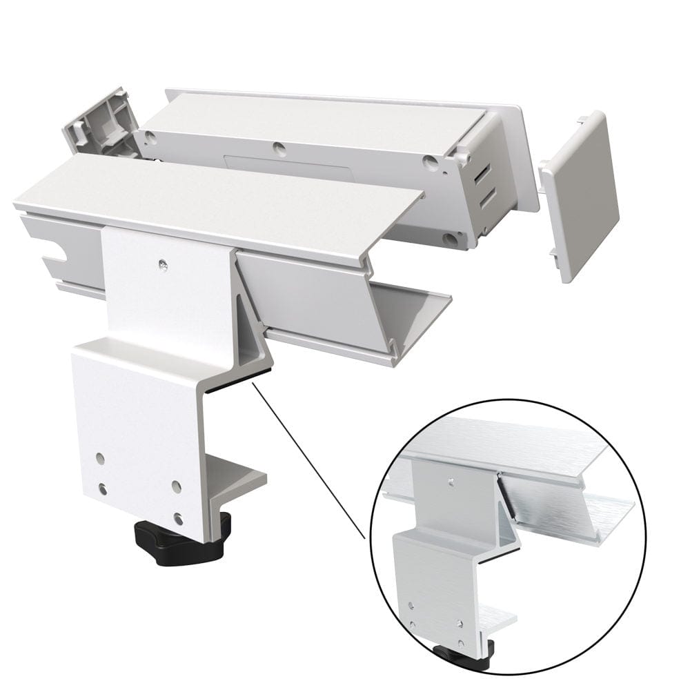 120V Clamp-On Power Bar and USB Charging Station White alt 0