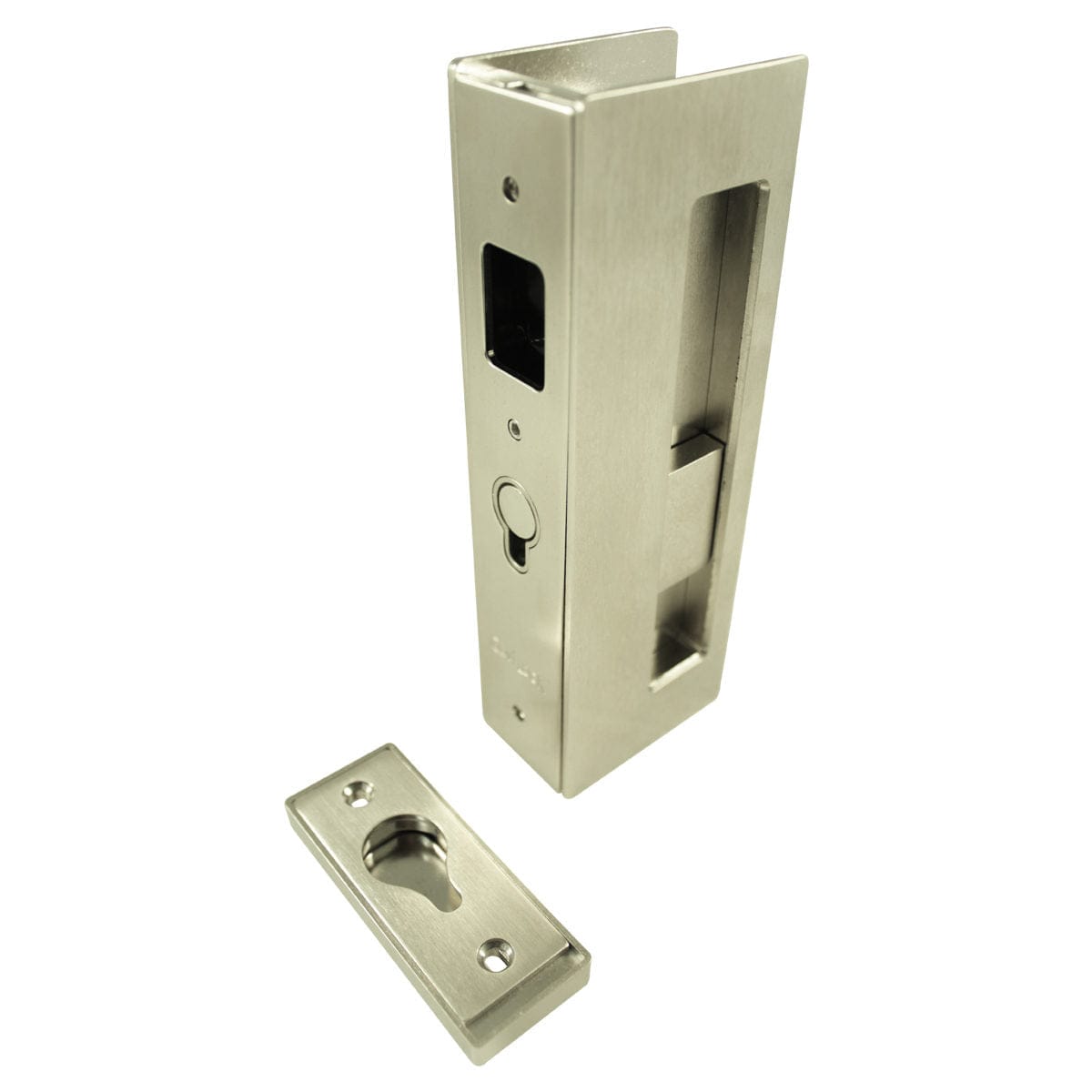 Cavity Sliders CL400 Magnetic Pocket Door Handle for 1-3/8" Door Satin Nickel RH Snib alt 0