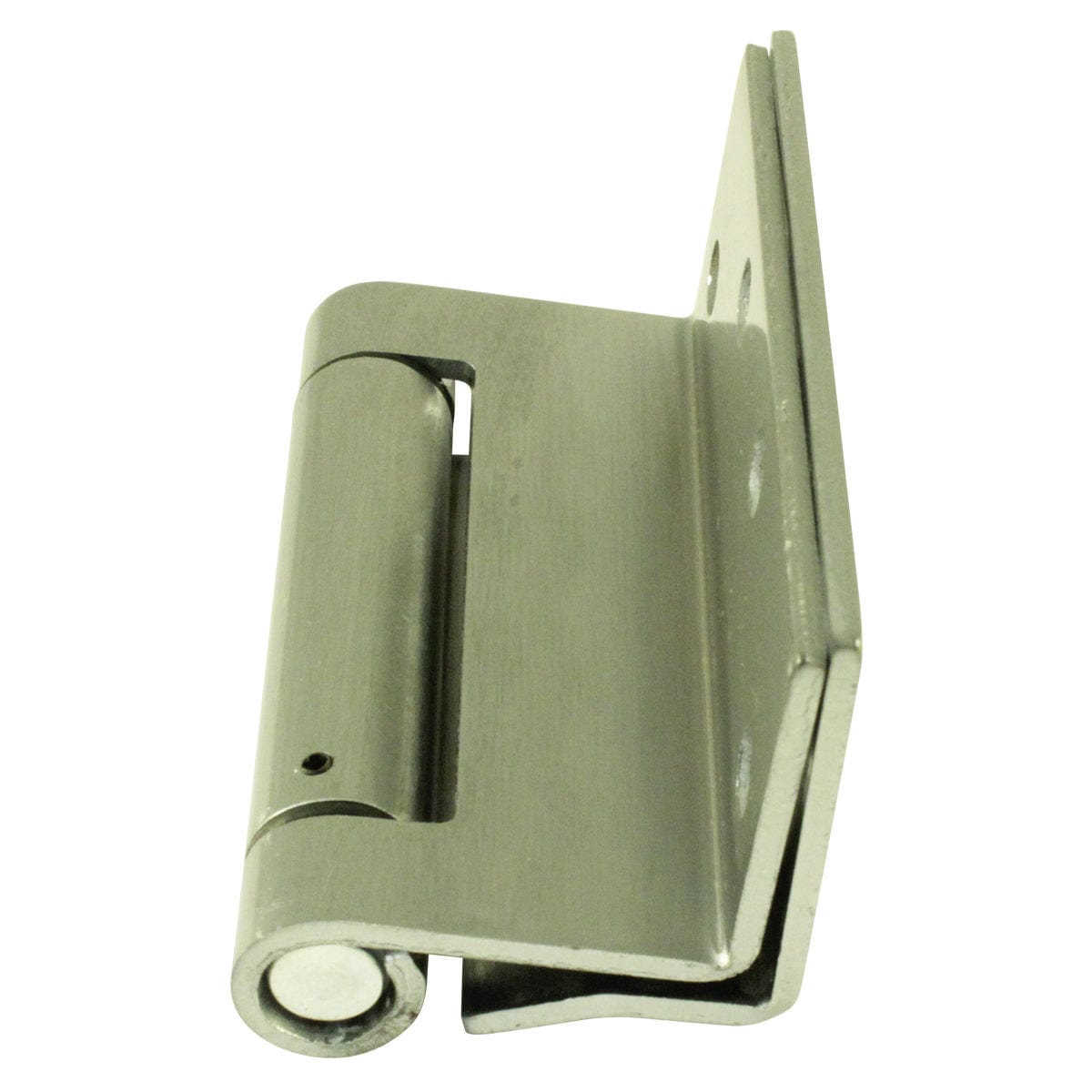 4-1/2" Wrap-Around Swing Clear Spring Hinge Brushed Chrome alt 0