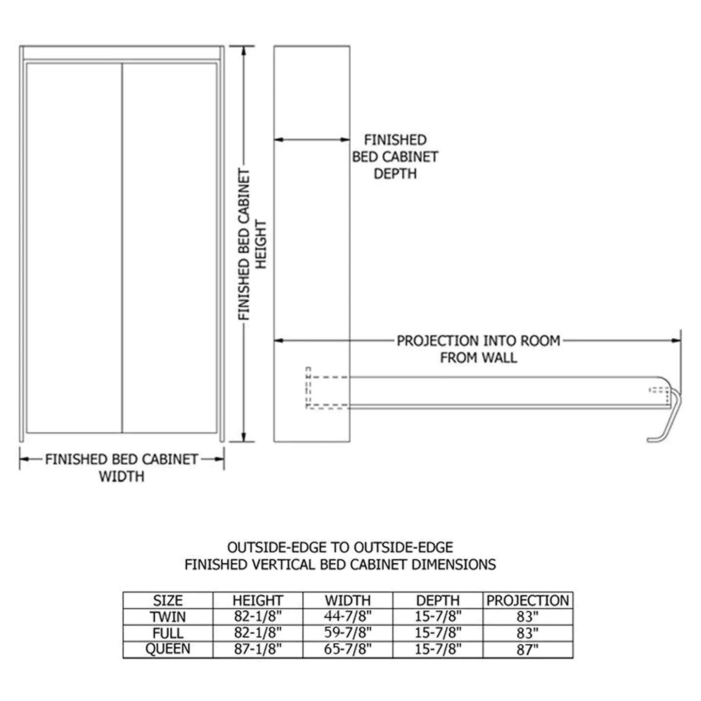 Adjustable Twin Horizontal Murphy Bed Kit alt 13
