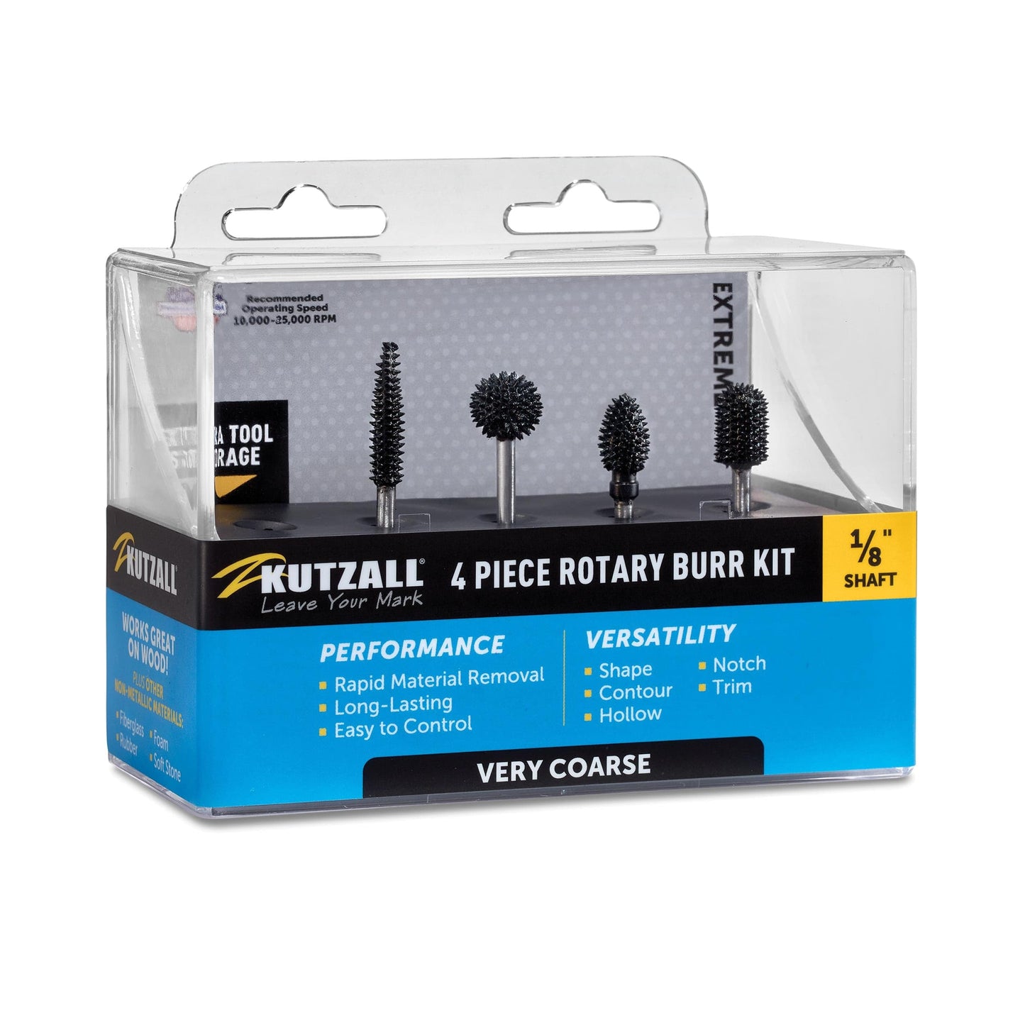 Extreme Rotary Burr Set - 1/8" Shaft - Very Coarse - 4 Piece alt 0