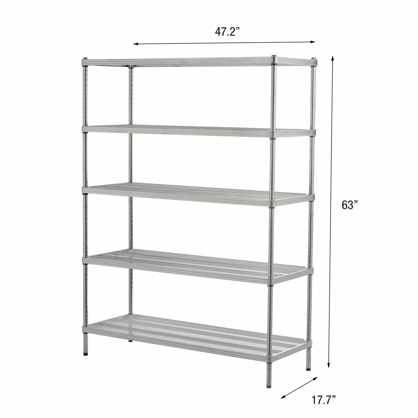 MeshWorks Shelving 5 Tier Silver alt 0