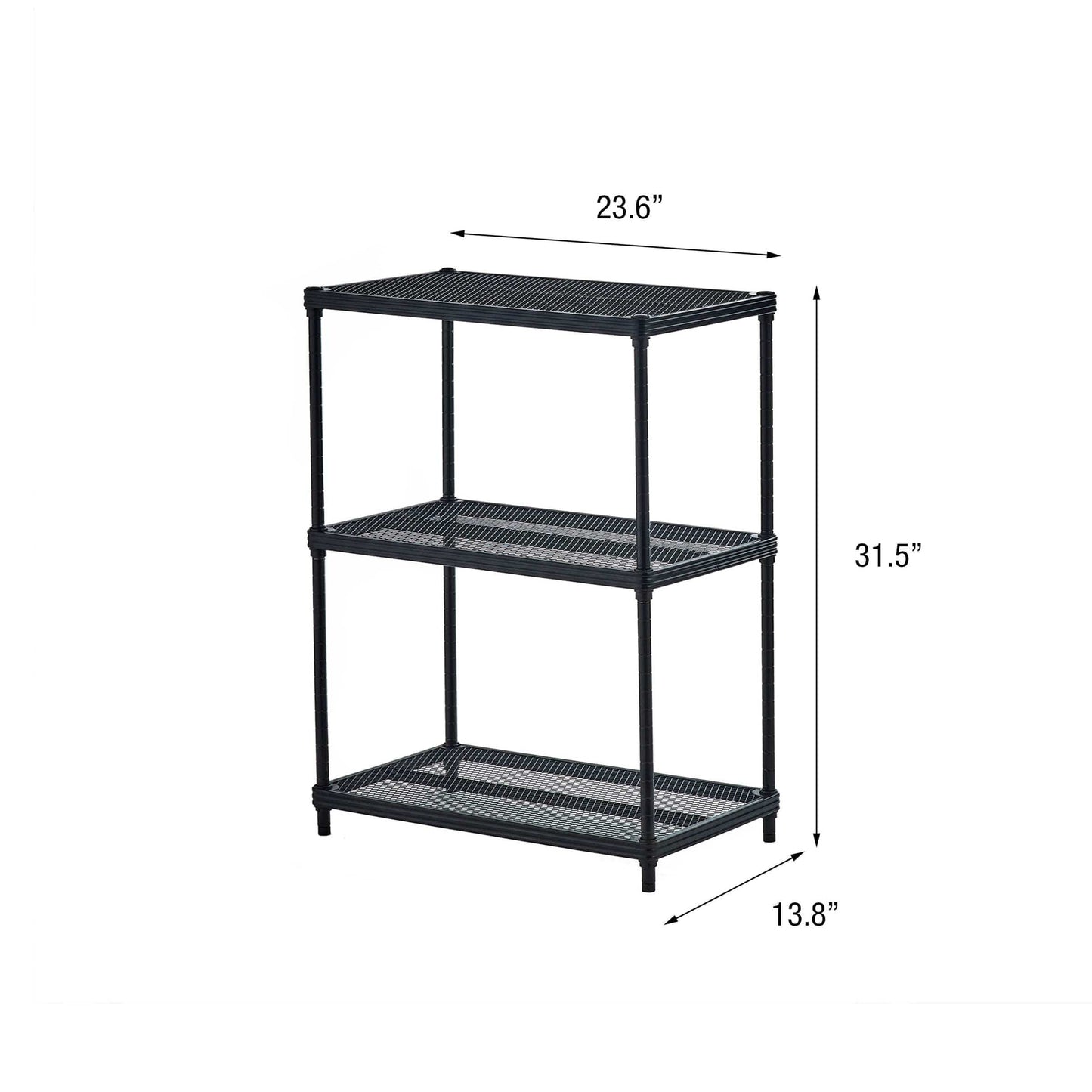 MeshWorks Shelving 3 Tier Black alt 0