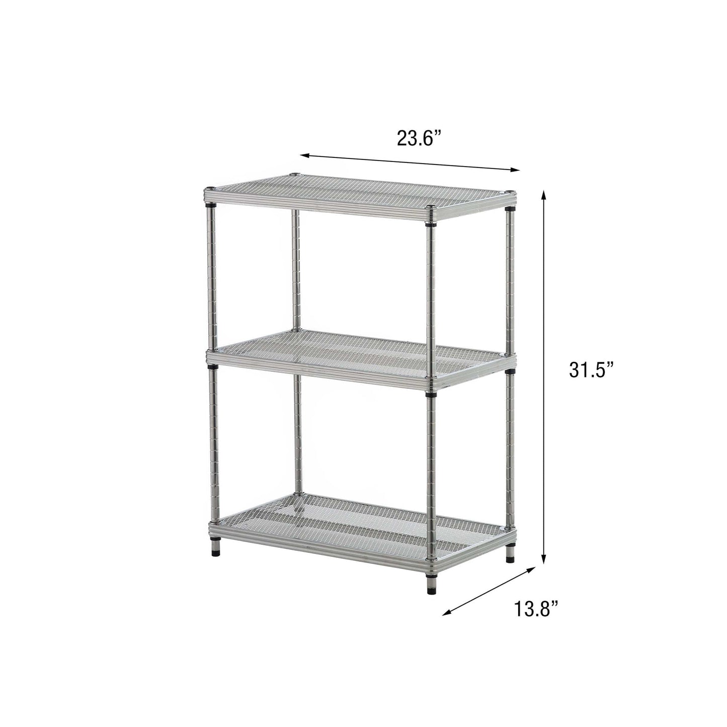 MeshWorks Shelving 3 Tier Silver alt 0