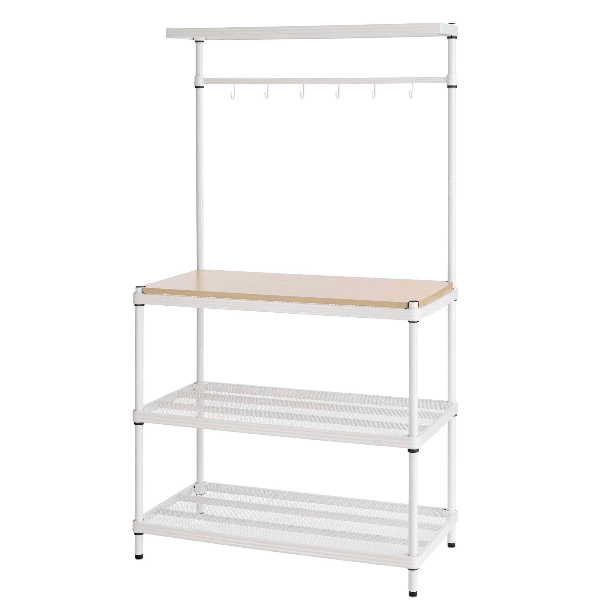 MeshWorks Utility Unit with Wood Top White alt 0