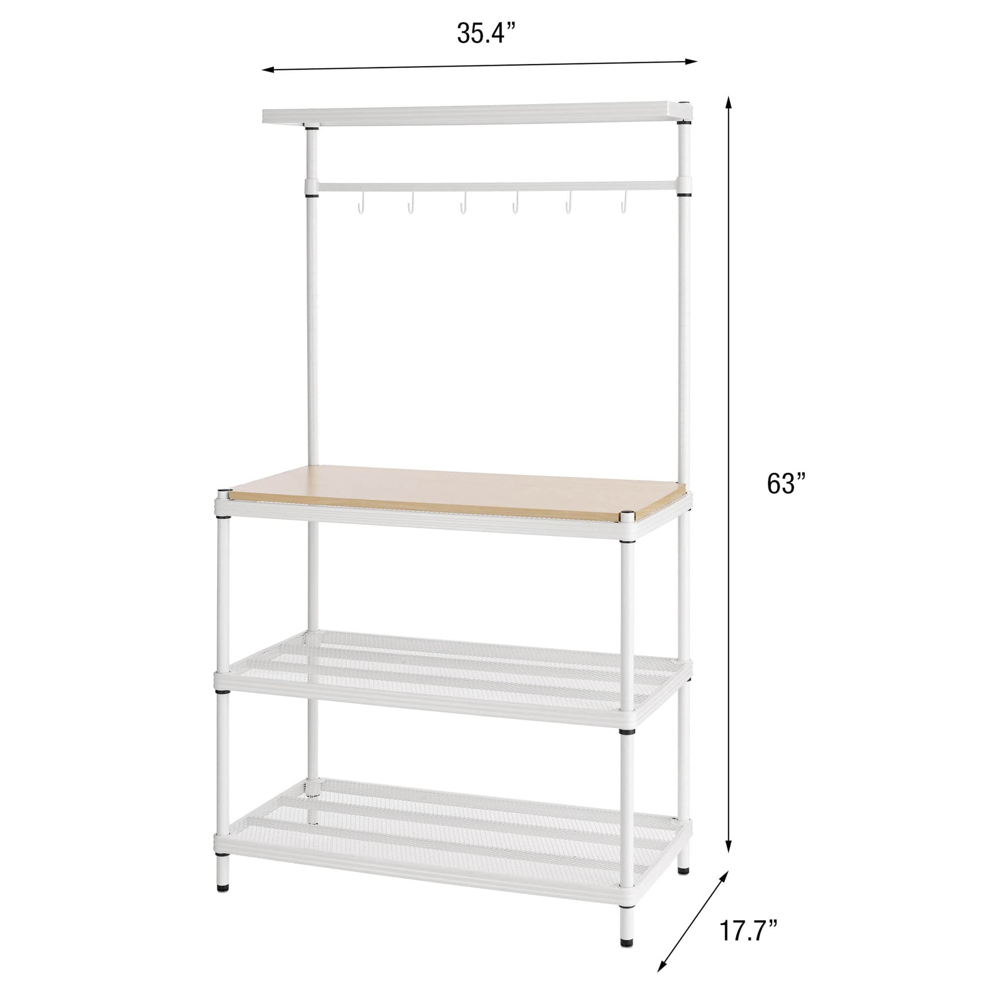 MeshWorks Utility Unit with Wood Top White alt 0