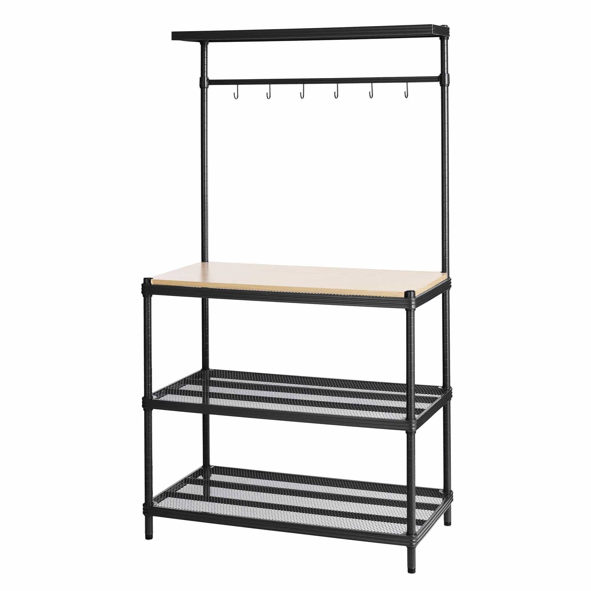 MeshWorks Utility Unit with Wood Top Black alt 0
