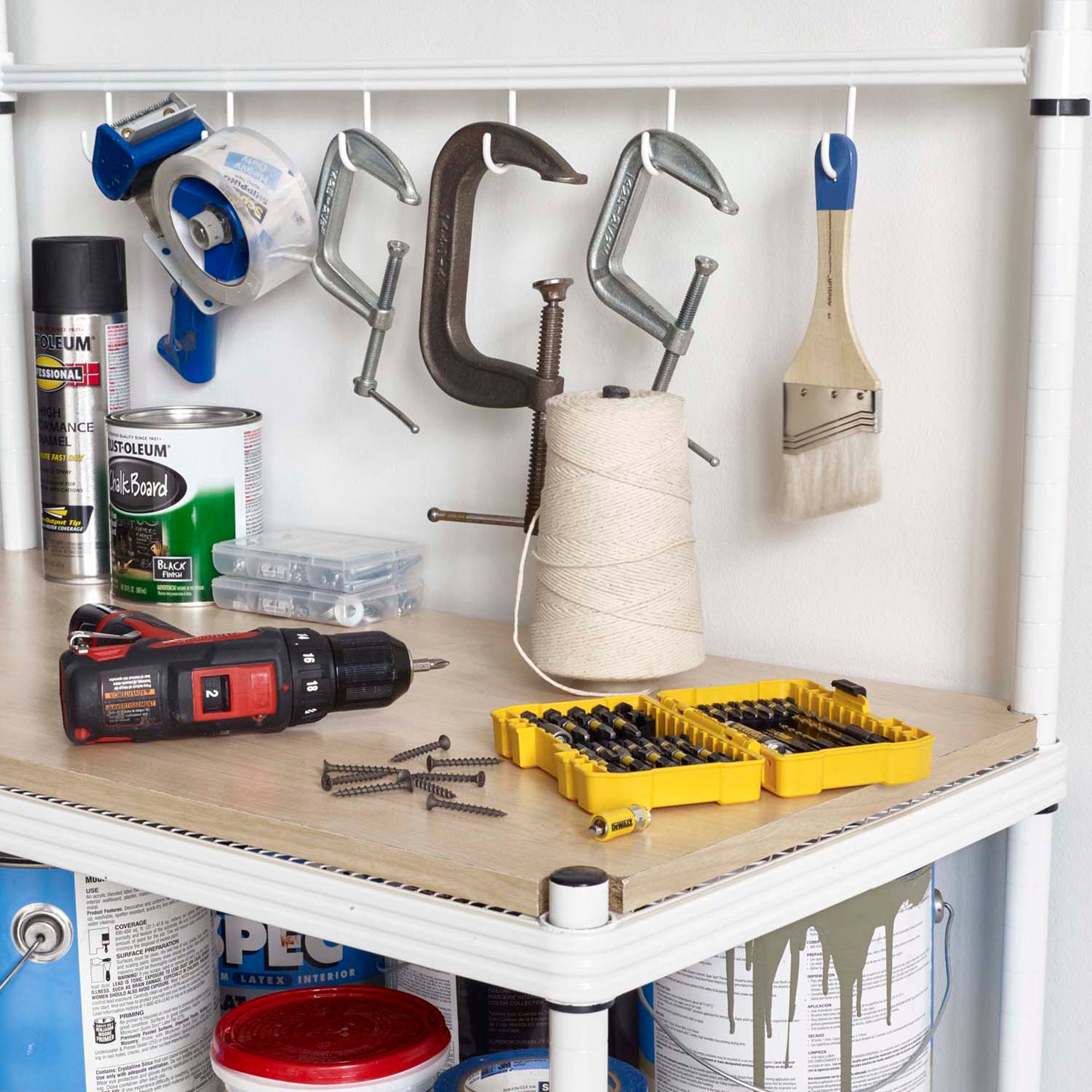 MeshWorks Utility Unit with Wood Top Black alt 0