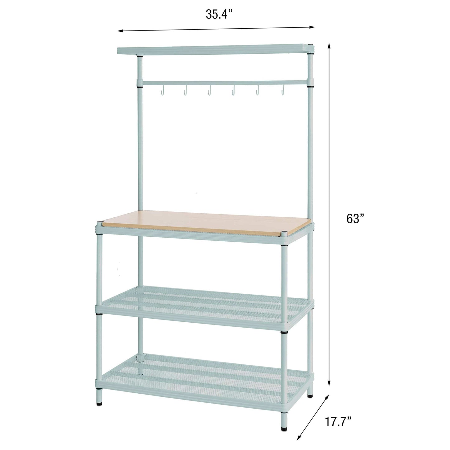 MeshWorks Utility Unit with Wood Top Sage Green alt 0