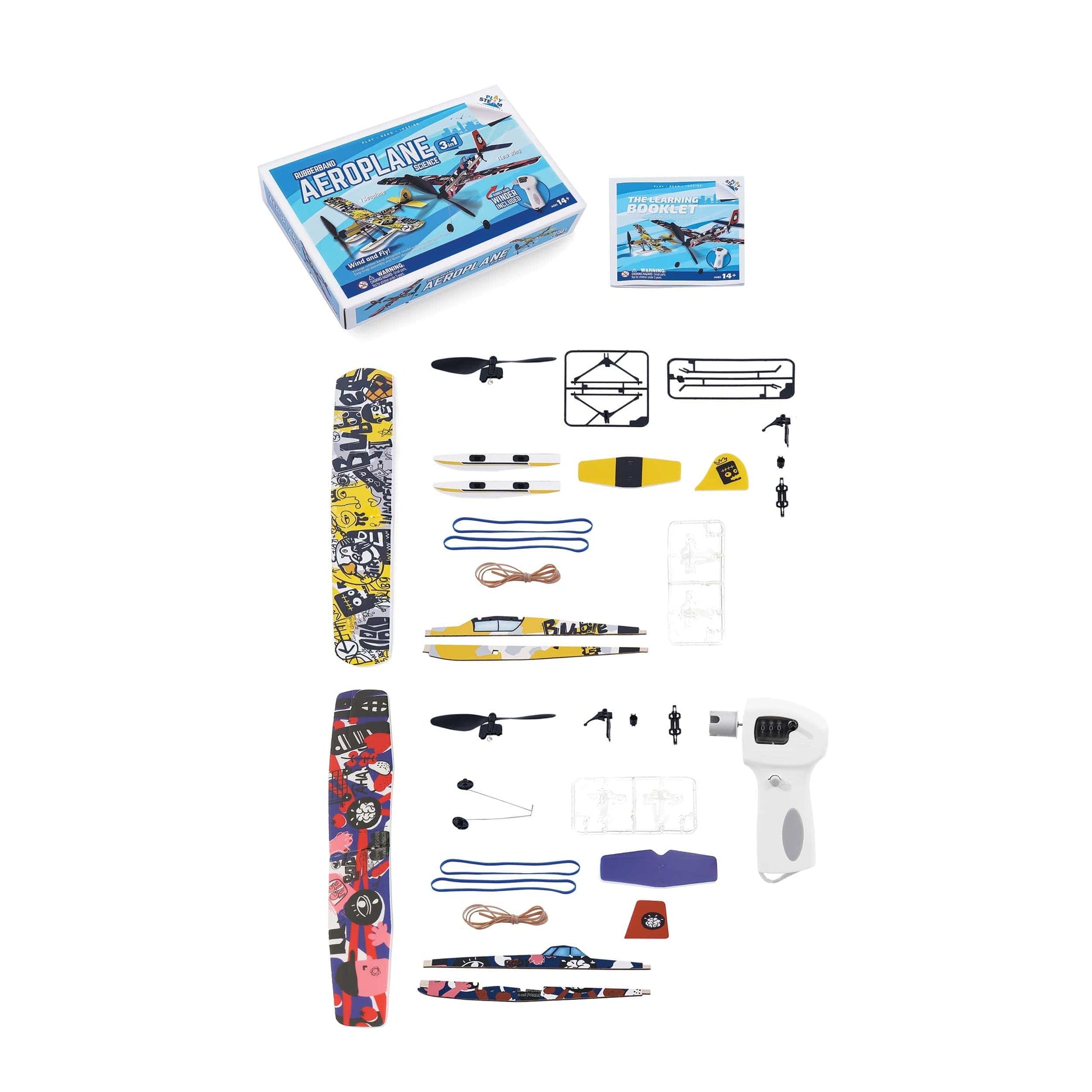 Rubberband Aeroplane Science - 3 in 1 Kit with Winder alt 1