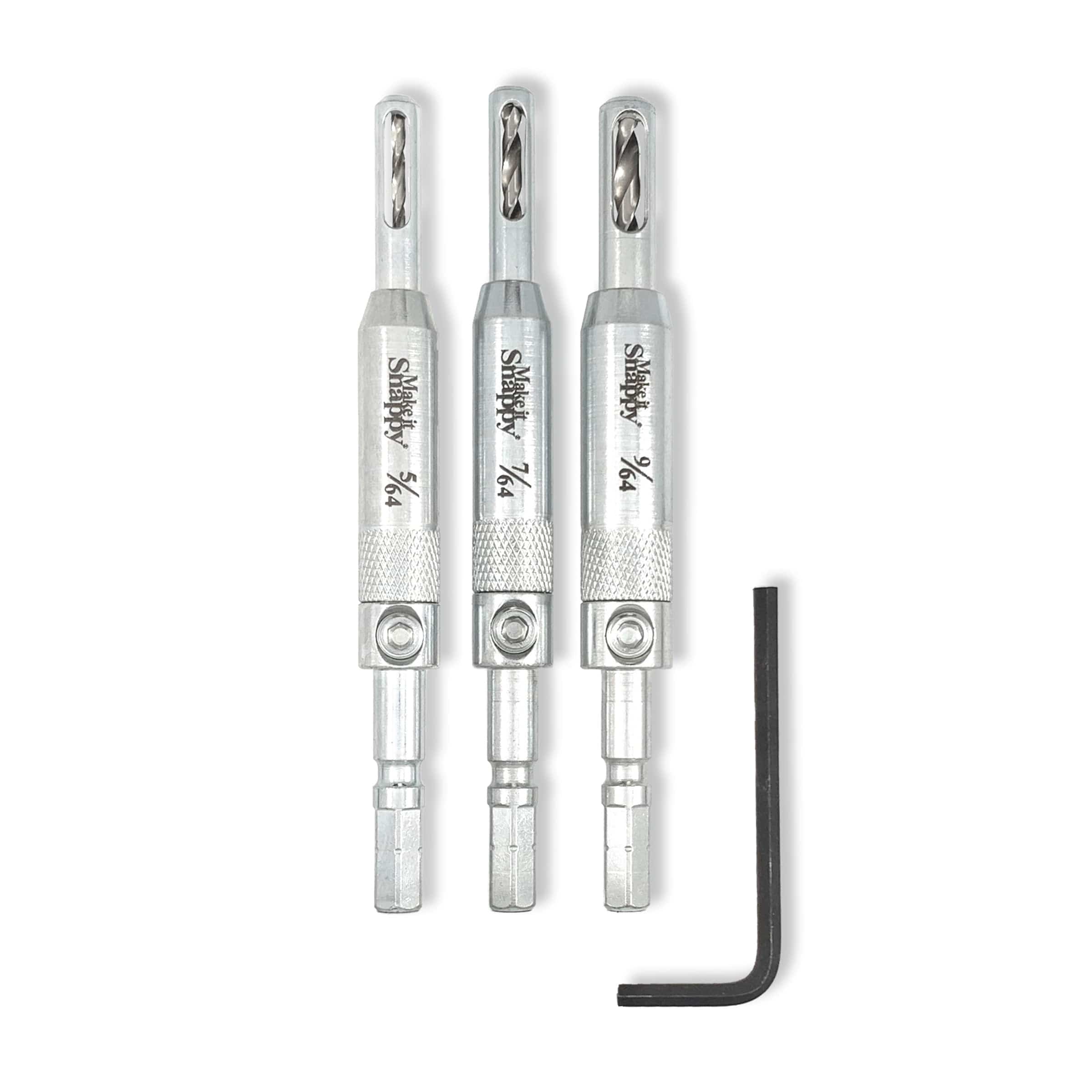 thumbnail image 2 of Snappy Tools 5pc Self Centering Hinge Drill Bit Set – Spring Loaded, Made In USA 2 of 6