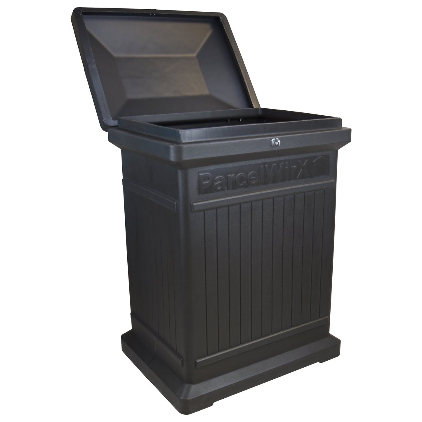 ParcelWirx Premium Vertical Lockable Package Delivery Box with Hinged Lid Graphite alt 0