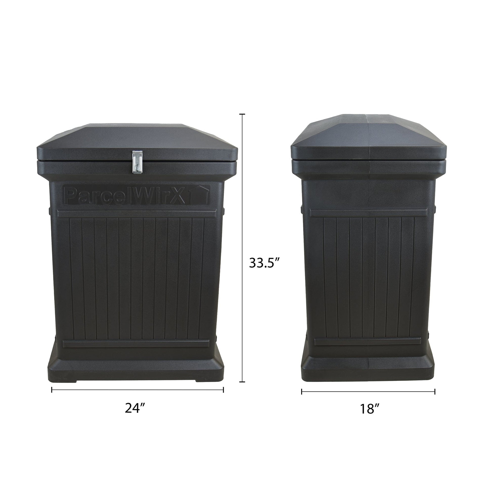 ParcelWirx Premium Vertical Lockable Package Delivery Box with Hinged Lid Graphite alt 0