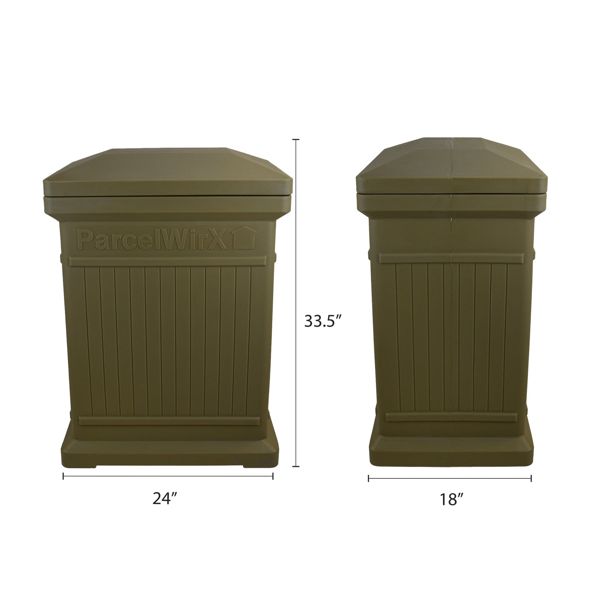 ParcelWirx Vertical Package Delivery Box with Lift Off Lid Oak alt 0