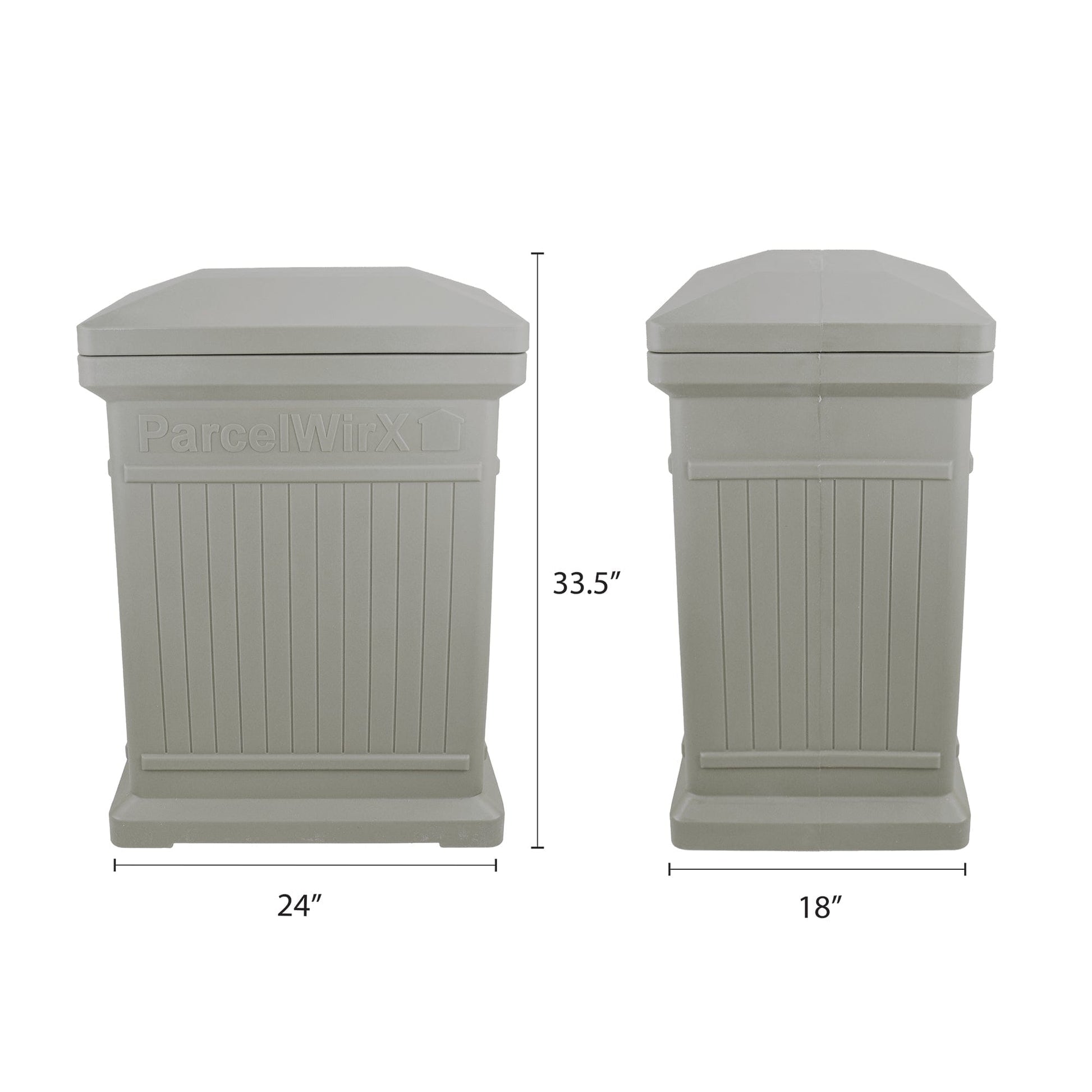 ParcelWirx Vertical Package Delivery Box with Lift Off Lid Prestige Pewter alt 0