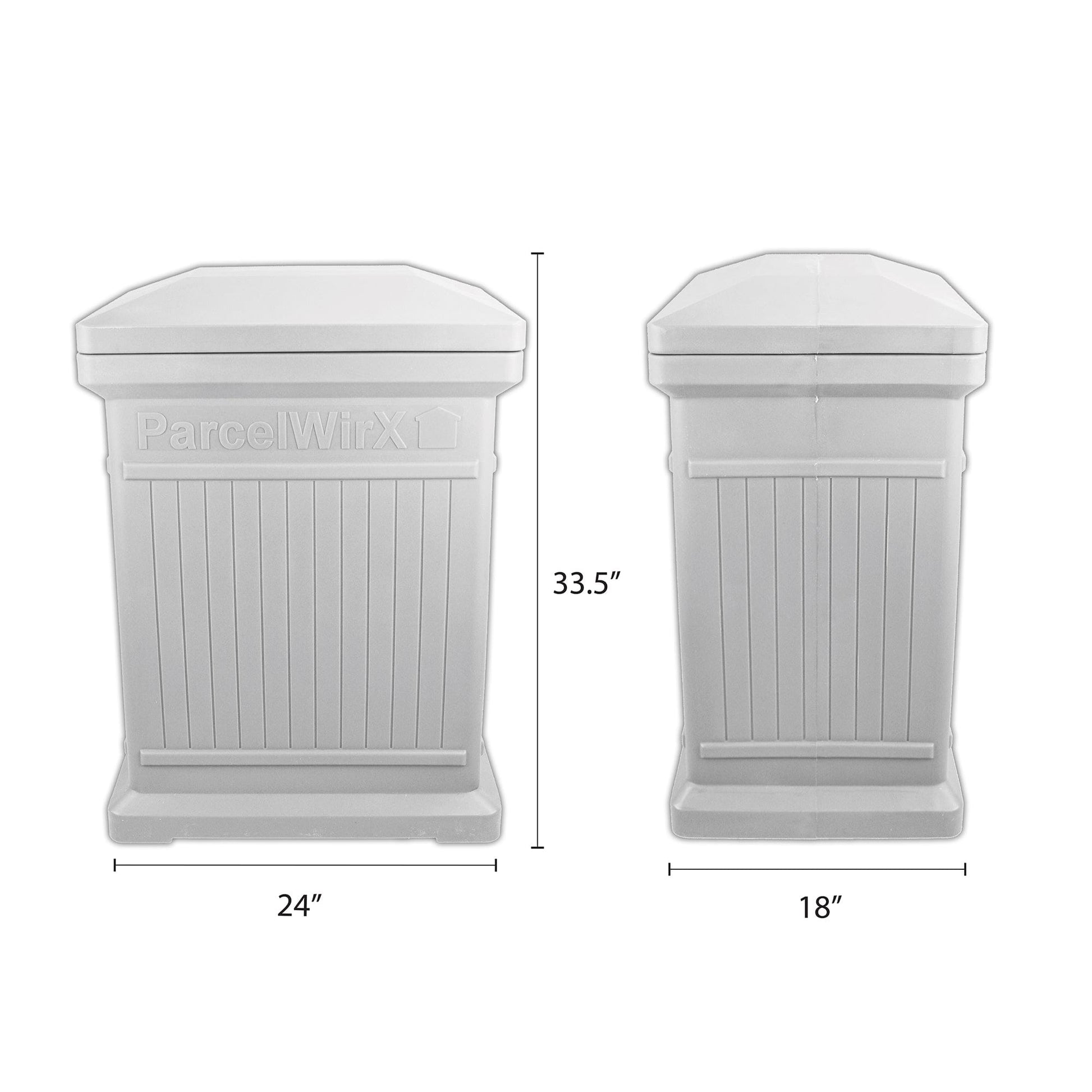 ParcelWirx Vertical Package Delivery Box with Lift Off Lid Slate Gray alt 0