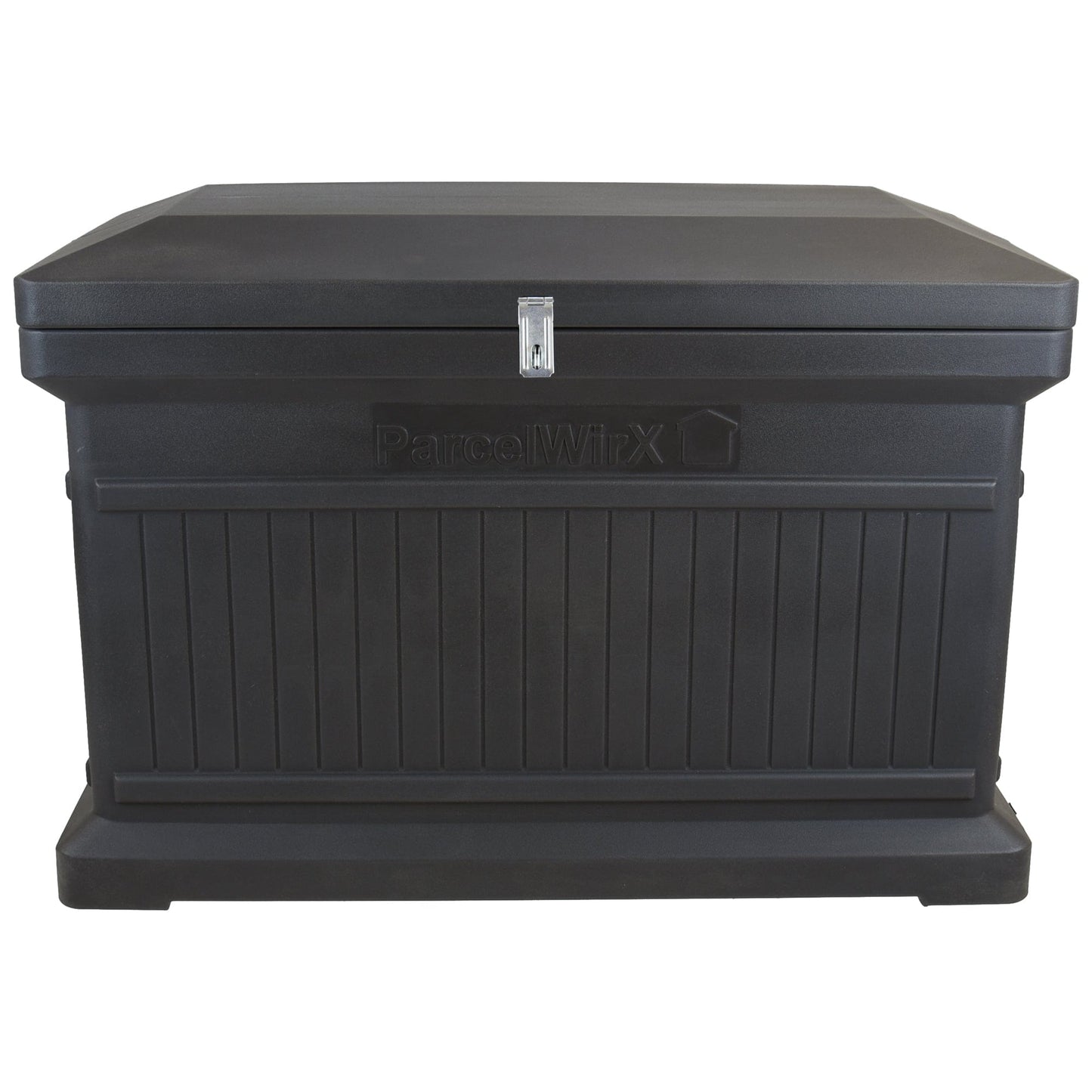 ParcelWirx Premium Horizontal Lockable Package Delivery Box with Hinged Lid Graphite alt 0
