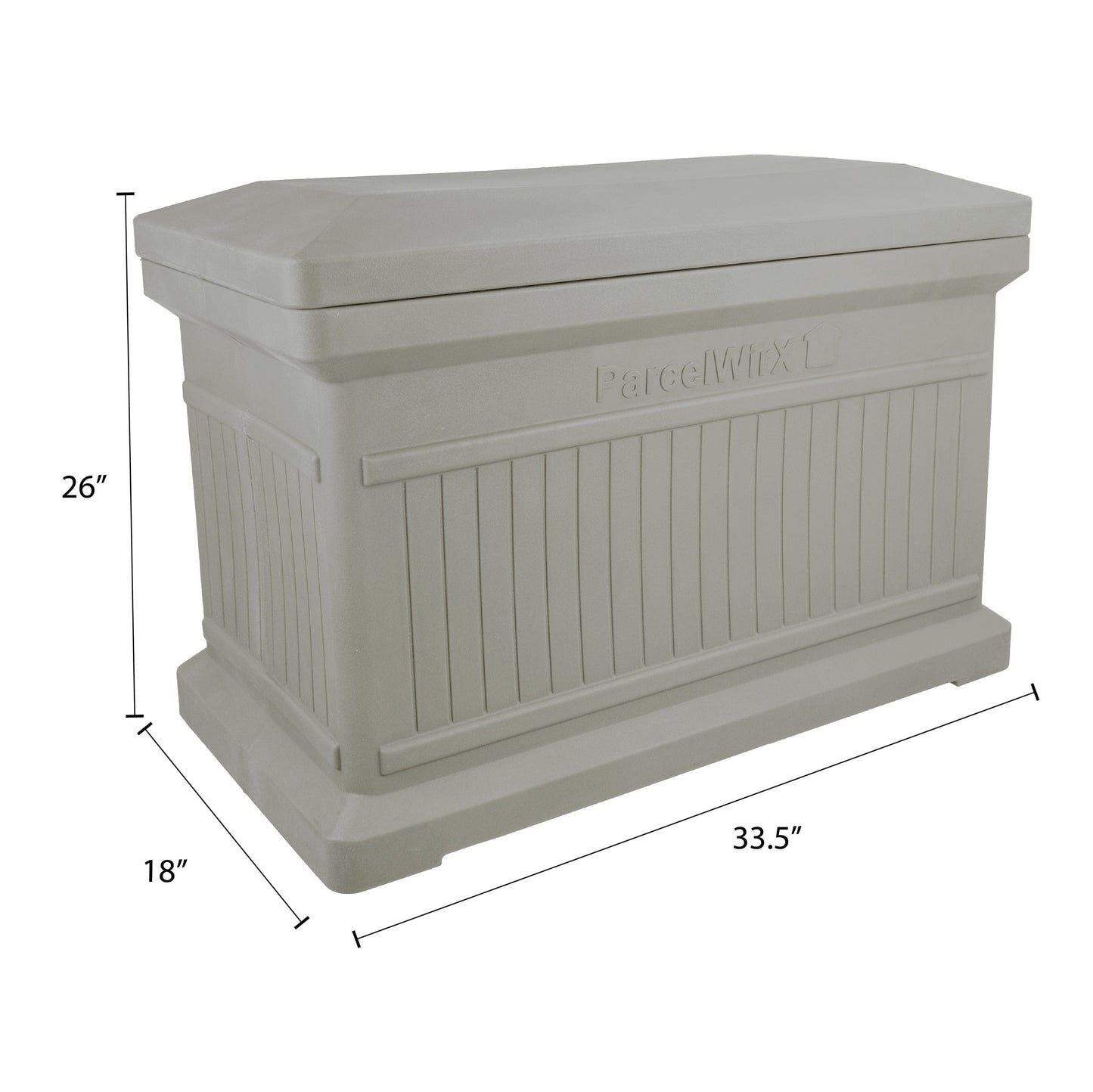 ParcelWirx Horizontal Package Delivery Box with Lift Off Lid Prestige Pewter alt 0