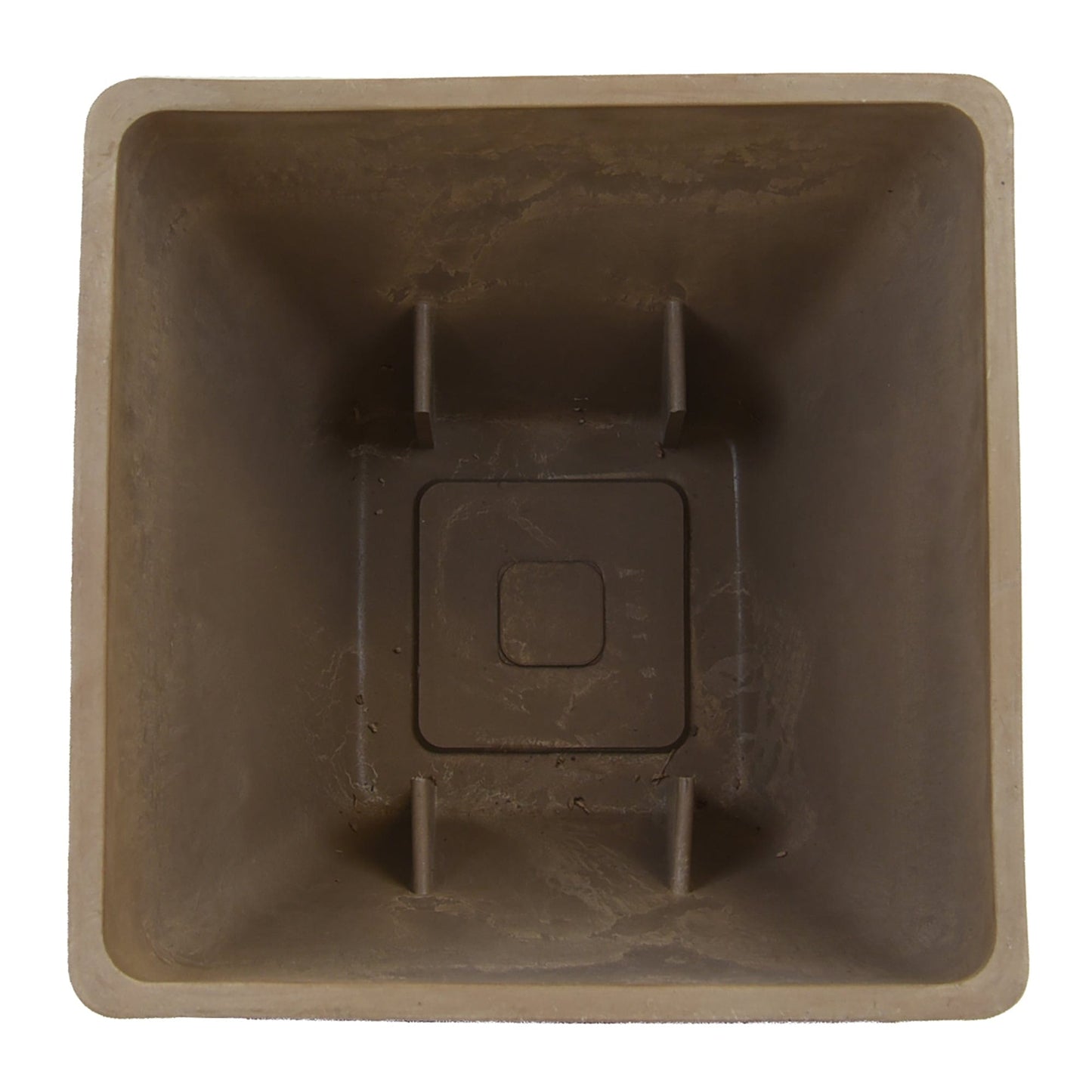 12" Square Garden Planter with Wrought Iron Stand Oak alt 0