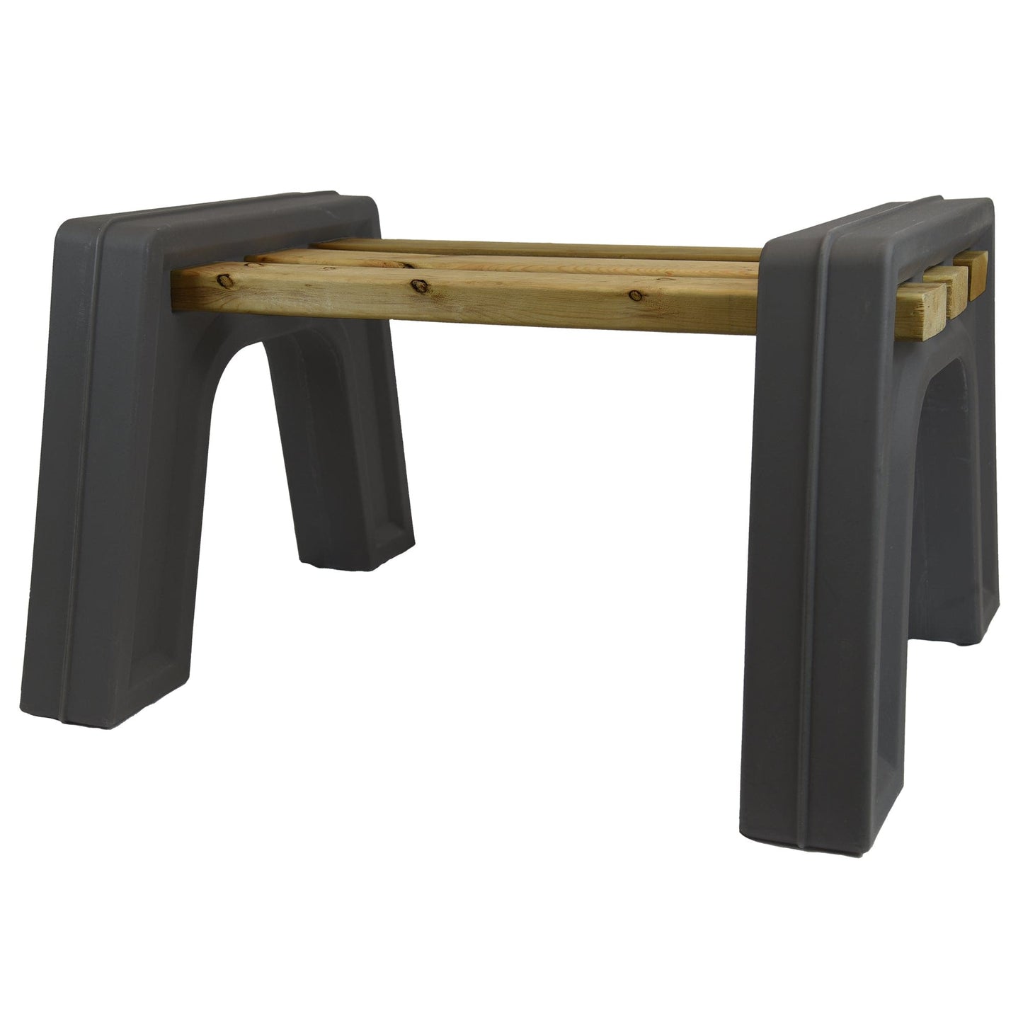 Custom Length Lightweight Backless Bench Ends Graphite alt 0