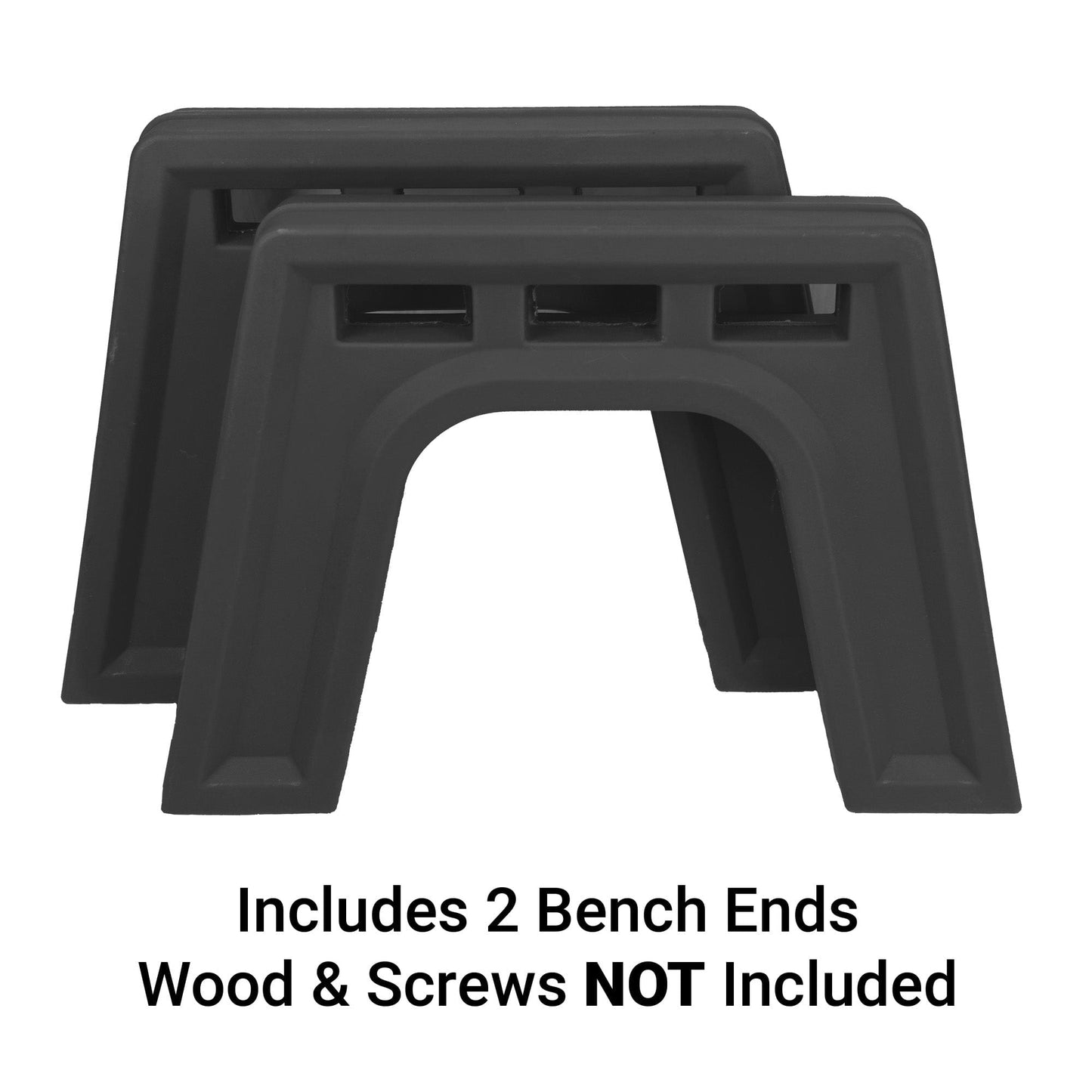 Custom Length Lightweight Backless Bench Ends Graphite alt 1