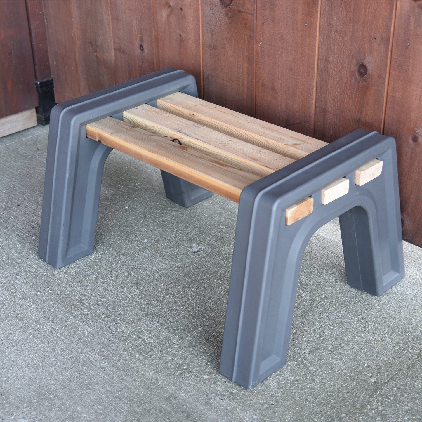 Custom Length Lightweight Backless Bench Ends Graphite alt 3